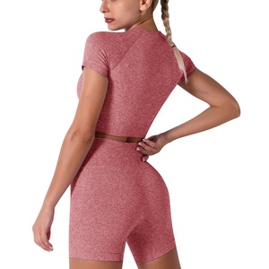 Custom Logo Ribbed Seamless Outfits Women 2 Piece Set <b>Gym</b> Running Workout Womens Sports Yoga Sets - Product Image 5