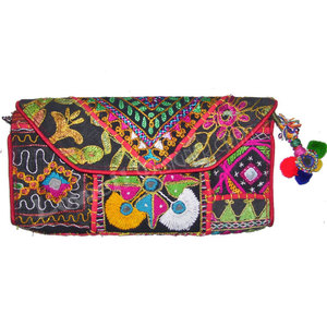 <b>Medium</b> Kutch Embroidery Ethnic Banjara Clutch <b>Purse</b> for Women Handmade Traditional Boho Style Party Wedding Festive Evening - Product Image 1