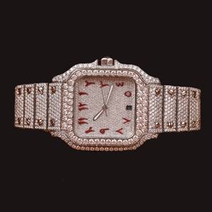Reloj de Moda con Diamantes de Moissanita y Cuarzo para Hombre, Totalmente Cubierto de Piedras, Esfera de Cristal Plateado 925, Estilo Hip Hop, Edición Limitada de 41MM, Fecha Automática - Product Image 1