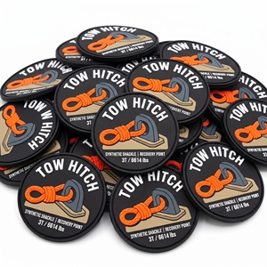 Badges personnalisés en PVC souple à fermeture Twist Lock, emblèmes ronds en silicone pour la manutention des marchandises, la logistique, les vestes de travail, les sacs et les fabricants. - Product Image 2