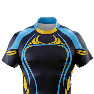 Custom Team Name Rugby Jersey Men Performance Short Sleeve Sublimated Team Rugby Shirt Moisture Wicking Athletic Training Shirt - Product Image 3