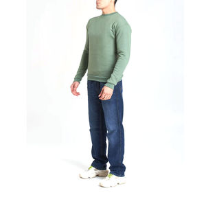 เสื้อสเวตเชิ้ตคอกลมผู้ชายขายส่ง สีตามสั่ง ผ้าฝ้ายฟลีซ 100% แขนเสื้อแบบริบ สำหรับฤดูหนาว สวมใส่สบายๆ สไตล์ลำลอง/กีฬา - Product Image 5