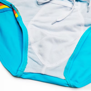 100% Polyester <b>Men's</b> Beach Wear Swimming Shorts Blue Color Mid Waist Adult's Swim <b>Trunks</b> With Custom Logo - Product Image 6