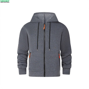 Sweat à capuche zippé intégral à manches doublement rayées bicolores pour homme, vêtement d'extérieur en polaire pour l'entraînement - Product Image 3