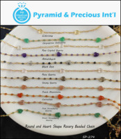 Chaîne de perles de chapelet plaquée or 18 carats en laiton avec pierre précieuse verte fraise en forme de cœur à facettes, taille personnalisable, pour la fabrication de bijoux DIY