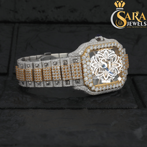 Reloj de Diamantes Blanco de Alta Calidad para Exportación, Ideal para Reuniones de Negocios, Eventos y Looks de Alta Costura, Disponible para la Venta - Product Image 1