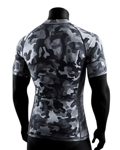 T-shirt de compression de sport pour homme, anti-UV, respirant, à manches courtes, camouflage numérique, sublimation - Product Image 4