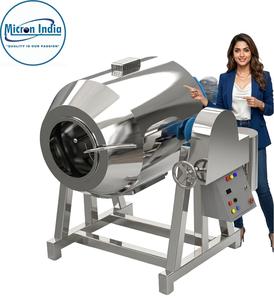 Micron India Máquina Tostadora Rotatoria Automática de Servicio Pesado para GLP, Diseño de Acero Inoxidable, para Tostar Nueces, Semillas y Café, con Papel de Vidrio, 440V - Product Image 1