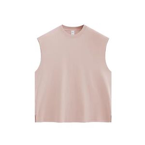 เสื้อกล้ามผู้ชาย แบรนด์ Aim Sports สีพื้น คอกลม แขนกุด ผ้าถัก 100% คอตตอน แห้งเร็ว สไตล์สปอร์ต ลำลอง สีชมพู - Product Image 5