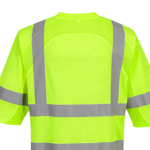 Camiseta de alta visibilidad con cinta reflectante, camiseta de trabajo, camisetas de seguridad para trabajadores de la construcción. - Product Image 5