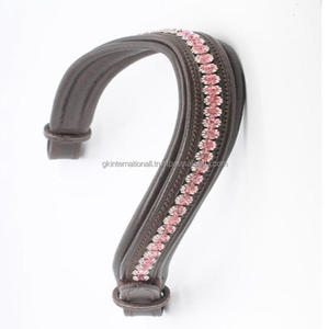 Diadema Ecuestre Acolchada de Cuero Genuino de Primera Calidad con Incrustaciones de Cristales de Marca, al Mejor Precio - Product Image 5