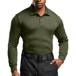 Mens <b>Long</b> <b>Sleeve</b> Polo Shirt Polyester Material Casual Breathable Quick Dry Athletic <b>Golf</b> <b>Top</b> Comfortable Fit For Daily Wear - Product Image 1