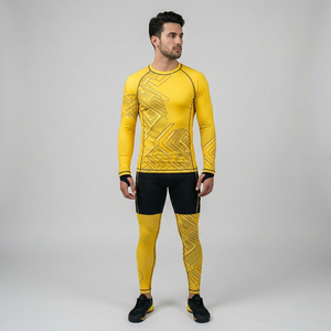 Men's Sublimation <b>Printed</b> Spandex Rash Guard Gym <b>Surfing</b> Diving Compression Shirts Men's Sublimation Rash Guard OEM Service - Product Image 4