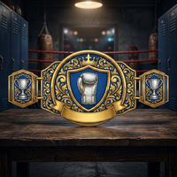 Ceinture de championnat personnalisée All Star Game Tournament Title Heavyweight, finition dorée, plaque métallique gravée, cuir véritable