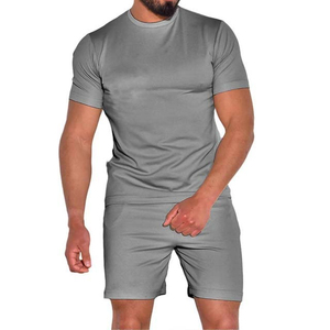 Top Selling Men's Summer Two-Piece <b>Set</b> Casual T-Shirt Shorts Street Wear Custom Logo <b>Colour</b> Breathable Knitted 100% Cotton Plain - Product Image 5