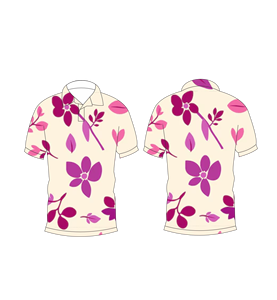 เสื้อโปโลผู้ชายสีเบจพิมพ์ลายดอกไม้สีชมพูลำลองแขนสั้นแฟชั่นฤดูร้อน - Product Image 3