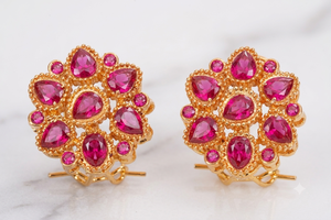 Wholesale Fashion Jewelry Gold Plated <b>Crystal</b> Flower <b>Stud</b> <b>Earrings</b> Micro Pave CZ Stone Statement <b>Earrings</b> for Women Wedding - Product Image 5