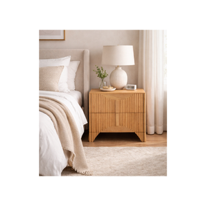 Colección HAVASU, Muebles de Dormitorio de Buena Calidad, Mesita de Noche de Madera Maciza Ecológica y Sostenible, Mesa Auxiliar de Madera - Product Image 1