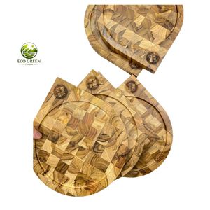 Best Quality Round Shape Pizza Serving Board Wood and Bamboo Plate with Handle for Serving Pizza - Product Image 6