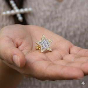 Womens Fashion Jewelry Iced Out 925 Sterling <b>Silver</b> Star Designer Charms Dainty Baguette Lab Grown Diamond <b>Stud</b> Earrings Gift - Product Image 4