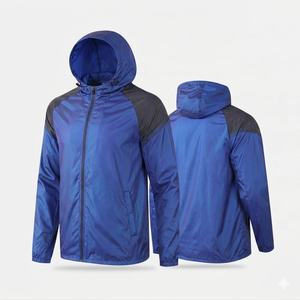 Prime Craft <b>Men's</b> Winter Double-Layer Waterproof Windproof Hooded Full-Zip Soccer Windbreaker <b>Jacket</b> with Polyester/Nylon Fabric - Product Image 1