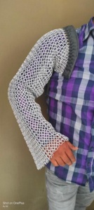 Mangas de armadura de cadena medievales de aluminio, protección de brazo largo, para recreación histórica, cosplay, armadura vikinga, hechas a mano, Reshma - Product Image 6