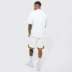 Set Estivo da Basket Stile Street per <span class=keywords><strong>Uomo</strong></span>, Pantaloncini e T-Shirt con Logo Personalizzato, Abbigliamento Classico in Cotone, Servizio OEM/ODM - Product Image 2