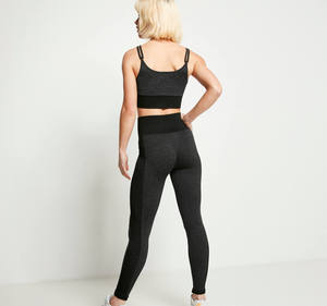 Leggings de sport sans couture élastiques pour femmes, effet push-up, couleur unie, pour la course à pied - Product Image 2