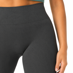 Custom Women's Ribbed <b>Seamless</b> Gym <b>Leggings</b> High Waist Ribbed <b>Seamless</b> <b>Leggings</b> Women's Workout Yoga <b>Leggings</b> OEM Private Label - Product Image 4