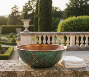 Nouveau Bol à Bain d'Oiseaux en Cuivre Martelé Élégant avec Piquet Métallique, Ornement de Jardin Résistant aux Intempéries pour Décoration Extérieure de Jardin - Product Image 4