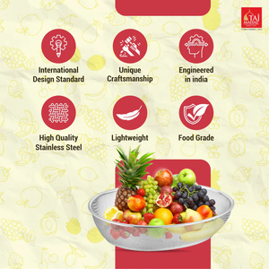 Panier à fruits ovale en acier inoxydable, plateau de rangement multi-usages en maille pour ustensiles de cuisine - Product Image 5