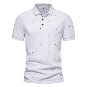 Polo Negro Moderno para Hombre con Estampado de Letras, Manga Corta, Diseño Informal de Punto Antiarrugas - Product Image 4