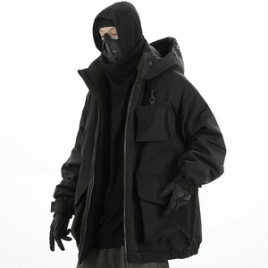 Cyber Ninja Bomber <b>Jacket</b> Windbreaker <b>Techwear</b> 2026 Winter Multi-Pocket Function Streetwear Lose Warm Waterproof Hooded Vintage - Product Image 2
