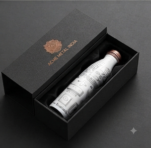 Elegante Botella de Agua de Cobre Estampada, Botella Ecológica y Estilosa para Uso Diario, Yoga, Gimnasio, Oficina, Escuela, Viajes, Regalo - Product Image 6