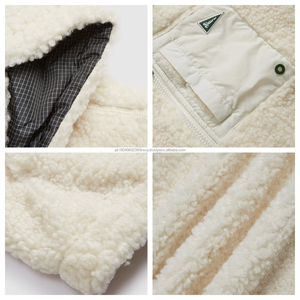 2023 New Style Heavyweight 100%polyester Unisex Coat Oversized Zip up Hoodies Wholesale Blank Varsity Lamb <b>Velvet</b> <b>Jacket</b> - Product Image 3