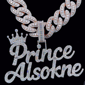 Colgante de Corona Personalizado con Nombre en Plata 925 y Moissanita para Hombre, Letra Escrita con Incrustaciones de Diamantes, Joyería de Lujo Personalizada, Regalo - Product Image 6