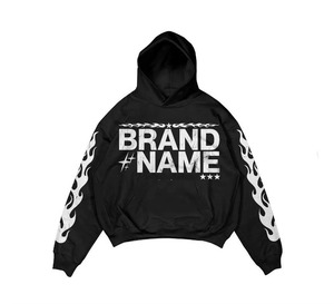 Brand Name Men's Hooded Sweatshirt <b>Set</b> Casual Autumn Cotton <b>Knitted</b> Tracksuit With Stars Print Front Logo - Product Image 4