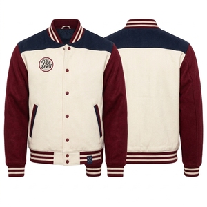 <b>Men</b> Varsity <b>Jacket</b> Custom Letterman <b>Jacket</b> Wool Blend Body <b>Faux</b> <b>Leather</b> Sleeves Embroidered Detail Casual Outerwear OEM - Product Image 5