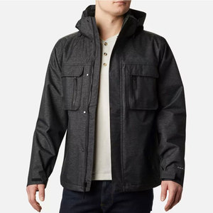 Chaquetas Cortavientos de Invierno con Capucha para Hombre - Ajuste Cómodo, Logotipo Frontal, Transpirables, Ecológicas, de Poliéster/Nailon de Alta Calidad para Uso Diario - Product Image 1