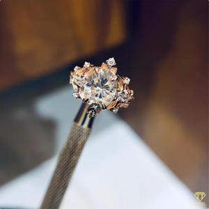 Bague de Fiançailles Vintage en Argent 925 avec Diamant de Laboratoire Taillé en Forme de Feuille, Sertie à Griffes, Motif Floral Inspiré de la Nature, Bague de Promesse Élégante pour Femme - Product Image 6