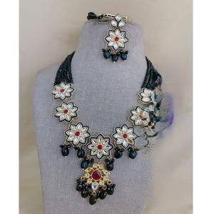 Beautiful Stylish Gold Plated Moissanite Stone Look Necklace <b>Set</b> with Earrings <b>Women</b> Designer <b>Jewelry</b> Wedding Party Gift - Product Image 1