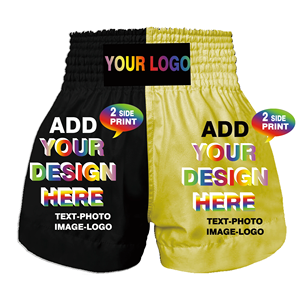 Personaliza tus pantalones cortos de Muay Thai para niños, adultos, artes marciales, taekwondo, boxeo, y jiu-jitsu brasileño. - Product Image 3