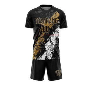Shorts et maillots de football personnalisés de haute qualité, 100% polyester respirant, sublimation, unisexe, vêtements de sport personnalisés pour adultes - Product Image 2