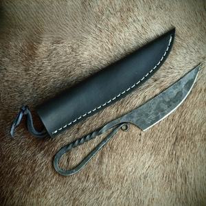 Couteau médiéval de haute qualité, forgé à la main en acier à haute teneur en carbone, style antique, couteau utilitaire médiéval à lame pleine, avec étui en cuir - Product Image 2