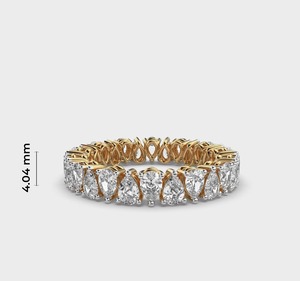 Anillo de Eternidad con Diamantes Corte Pera, Oro Sólido de 18K, Baño de Rodio, Engaste de Garras, Joyería Fina de Lujo para Mujer, Certificado GIA - Product Image 5