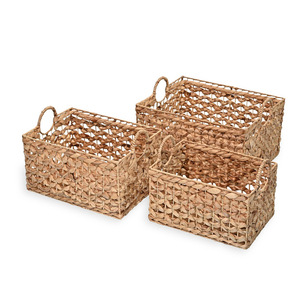 Paniers en jacinthe d'eau pour ranger les cadeaux et les articles essentiels pour la maison, prix bas, panier organisateur naturel - Product Image 1