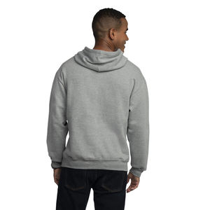 Pull à capuche d'hiver en molleton de coton doublé, brodé sur mesure, de haute qualité, pour homme, noir uni, coupe courte, épaules tombantes, vente en gros - Product Image 5