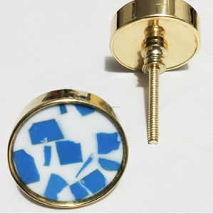 ลูกบิดประตูทำจากเรซินสีน้ำเงินเข้มพร้อมหินอ่อนสีขาวดูไม่เหมือนใครลูกบิดตู้อเนกประสงค์ปรับแต่งได้ - Product Image 3