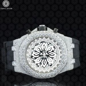 Montre de luxe pour homme Charm Jewells, boîtier en acier inoxydable, lunette carrée sertie de diamants, mouvement mécanique, cadran de 40 mm, date automatique, fonction push - Product Image 1