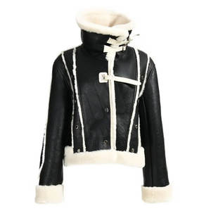 Chaquetas de cuero de borrego para mujer, cálidas y resistentes para uso en exteriores fríos y casual. - Product Image 6